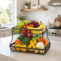 Value-Driven 2-Tier Metal Fruit Basket Organizer