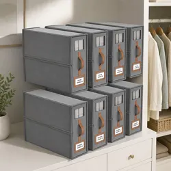 Warm and Reassuring Bed Sheet Organizer Storage Box Set of 8
