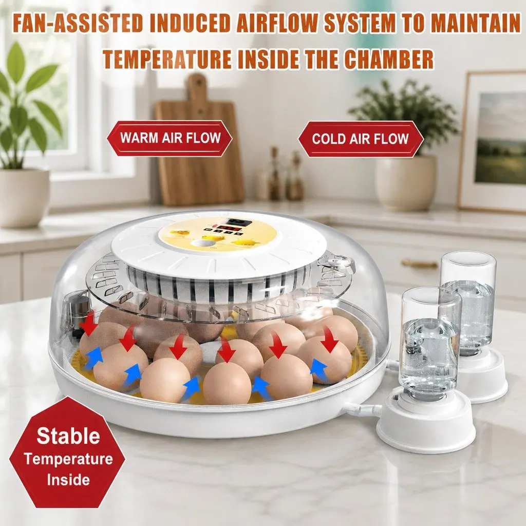 18 Egg Incubator Automatic Turning Temperature Humidity Control LED Display