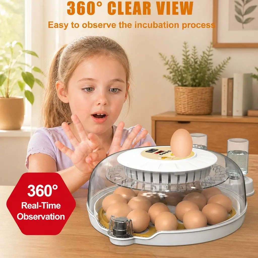18 Egg Incubator Automatic Turning Temperature Humidity Control LED Display