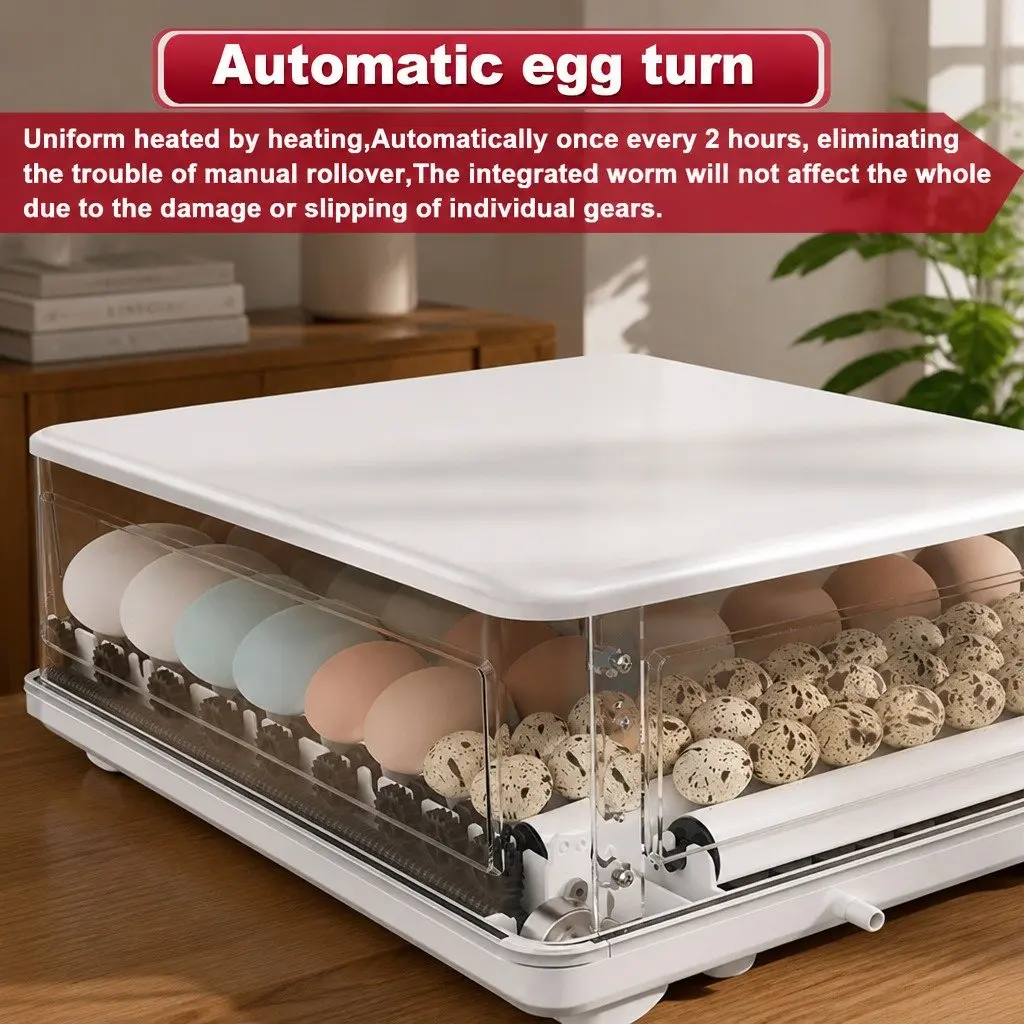 70 Egg Incubator Automatic Turning LED Display Temperature Humidity Control