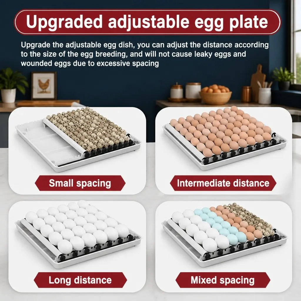 70 Egg Incubator Automatic Turning LED Display Temperature Humidity Control