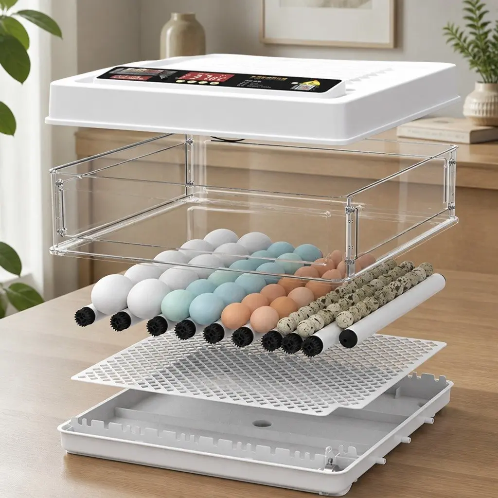 70 Egg Incubator Automatic Turning LED Display Temperature Humidity Control