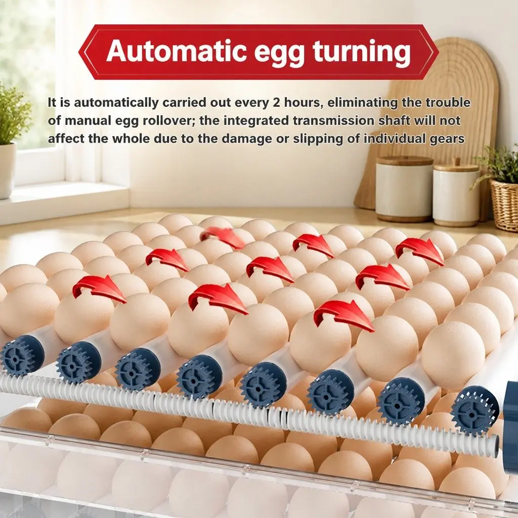 128 Egg Incubator Automatic Turning LED Display Humidity Temperature Control