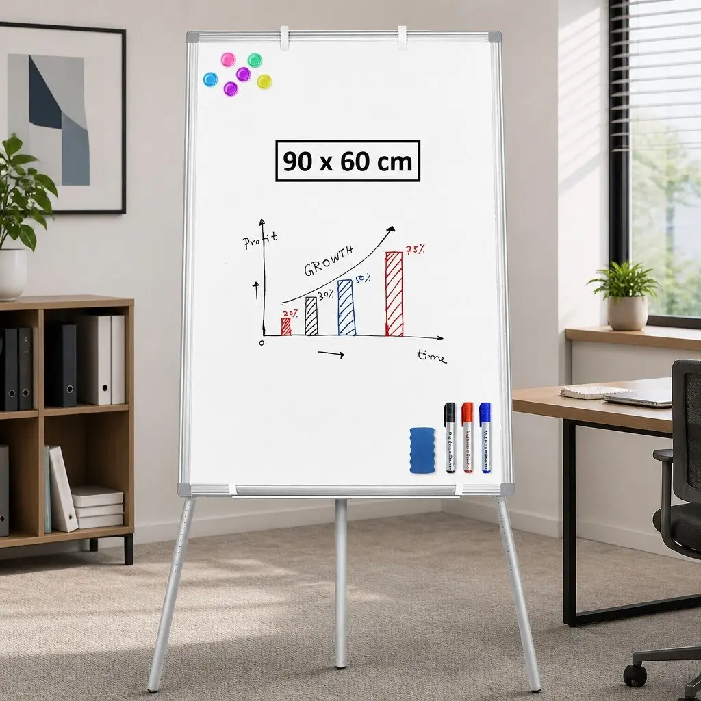 Whiteboard Easel Portable Magnetic Dry Erase Board Adjustable Tripod Stand