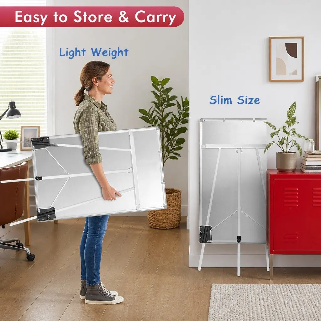 Whiteboard Easel Portable Magnetic Dry Erase Board Adjustable Tripod Stand