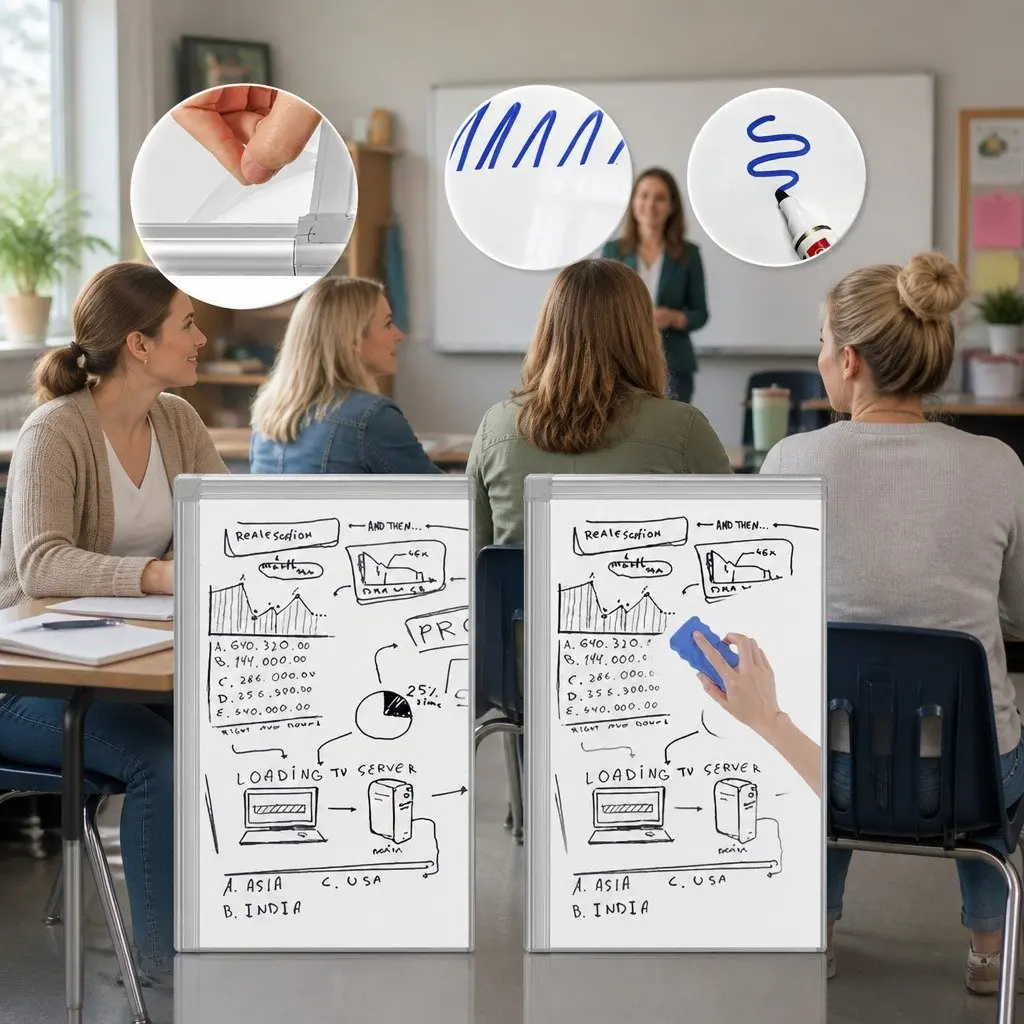 Whiteboard Easel Portable Magnetic Dry Erase Board Adjustable Tripod Stand