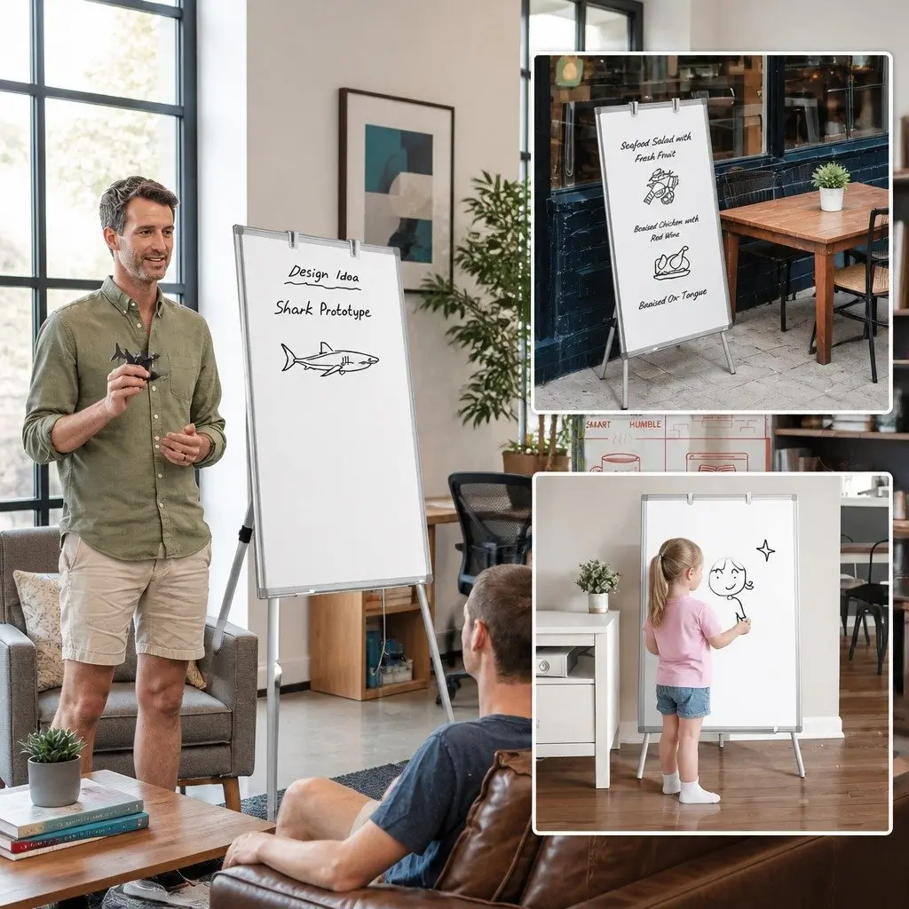 Whiteboard Easel Portable Magnetic Dry Erase Board Adjustable Tripod Stand