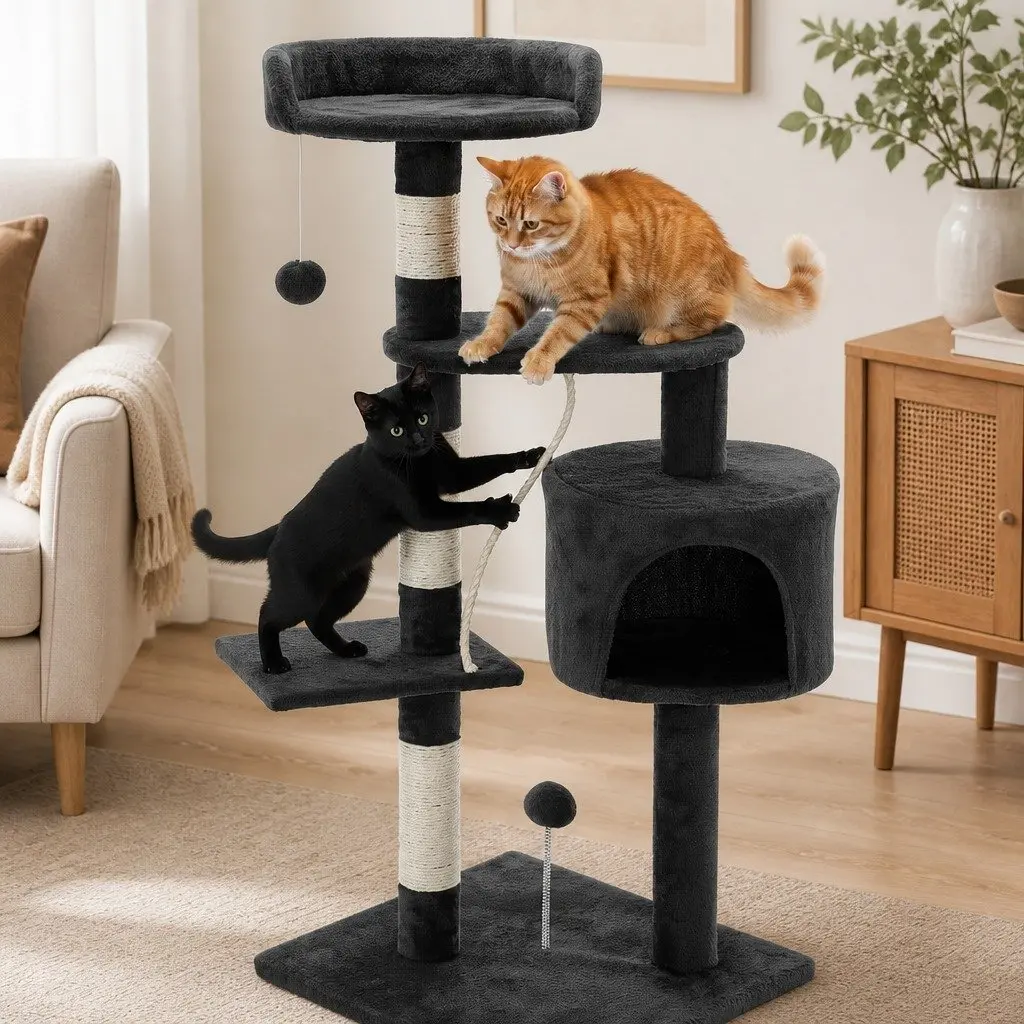 Cat Tree Multi-Level Climbing Perch 140cm Indoor Cats Colourful