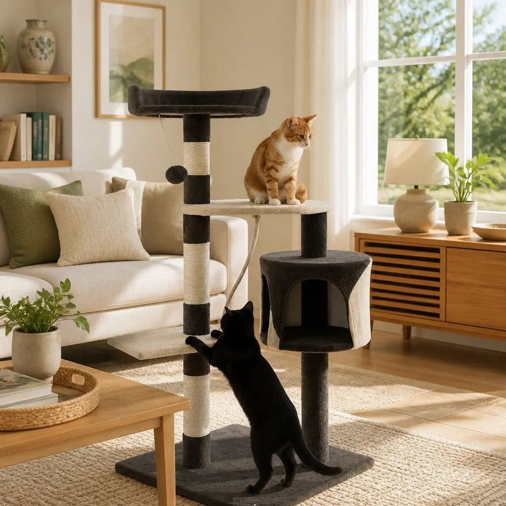 Cat Tree Multi-Level Climbing Perch 140cm Indoor Cats Colourful