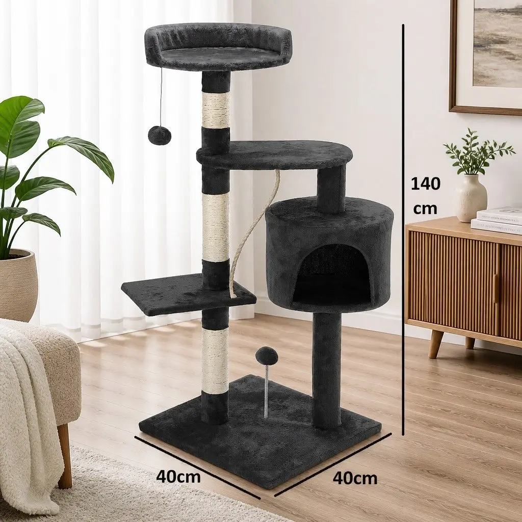 Cat Tree Multi-Level Climbing Perch 140cm Indoor Cats Colourful