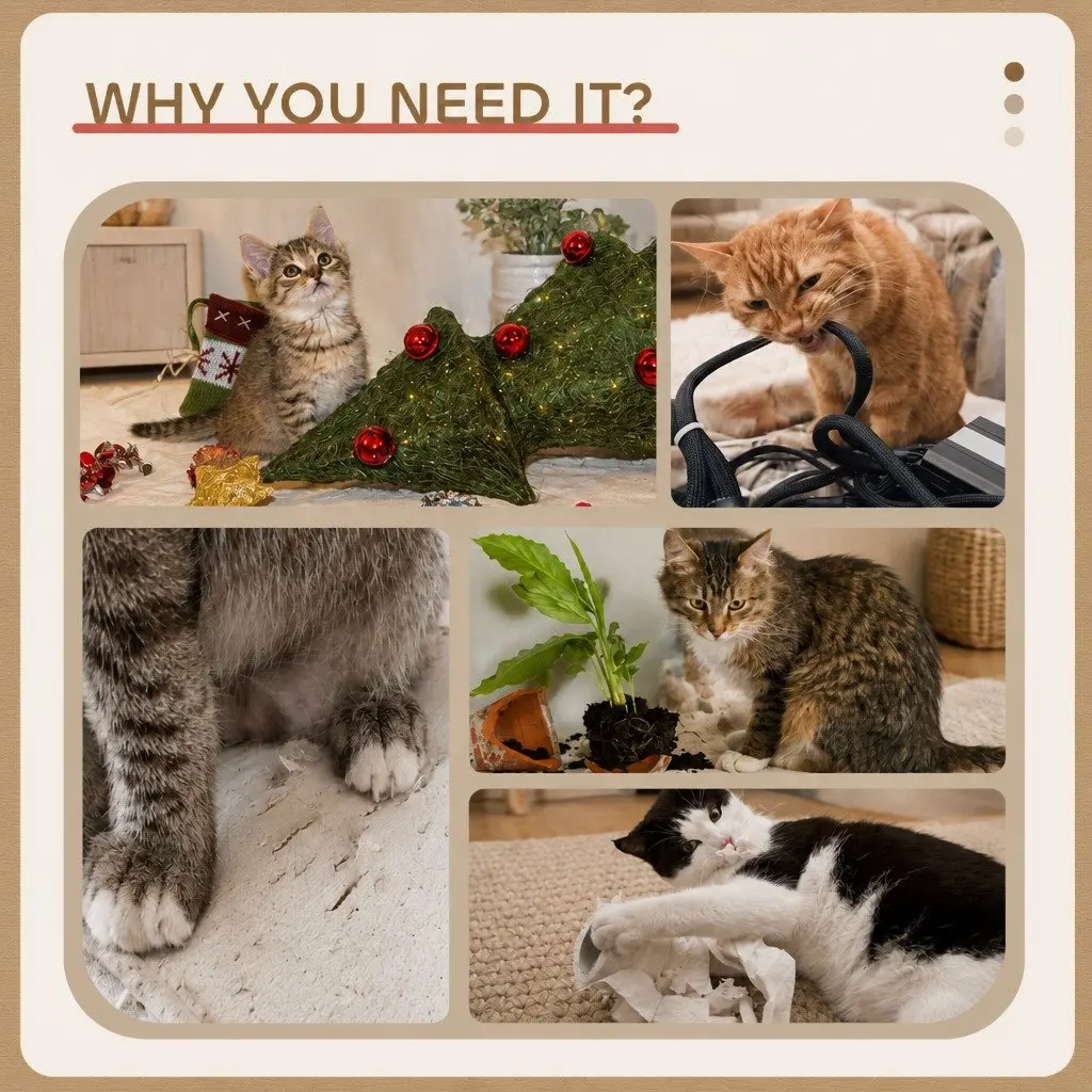 Indoor Cat Tree Tower Multi-Level Climbing Perches Beige 180cm with Sisal Posts and Dual Condos