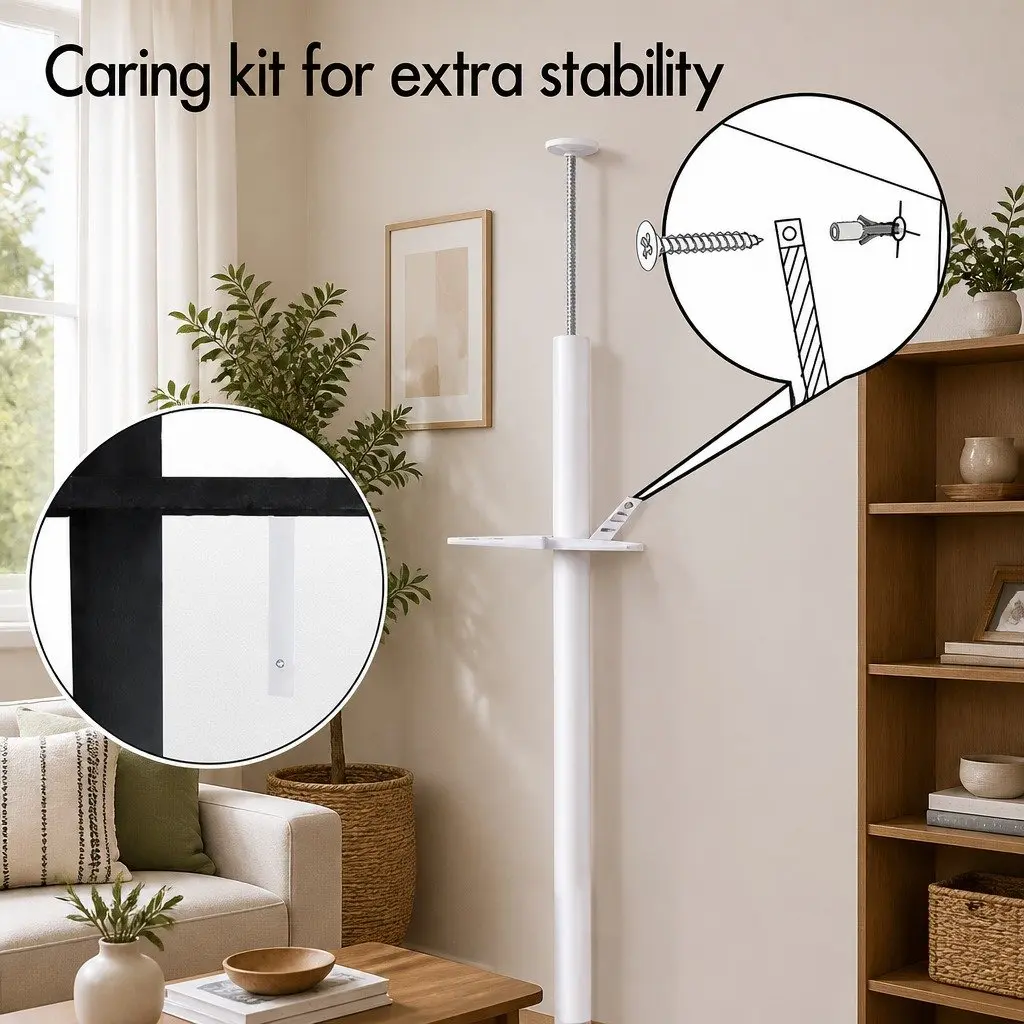 Cat Tree Tower Indoor Adjustable Height 230-286cm Grey