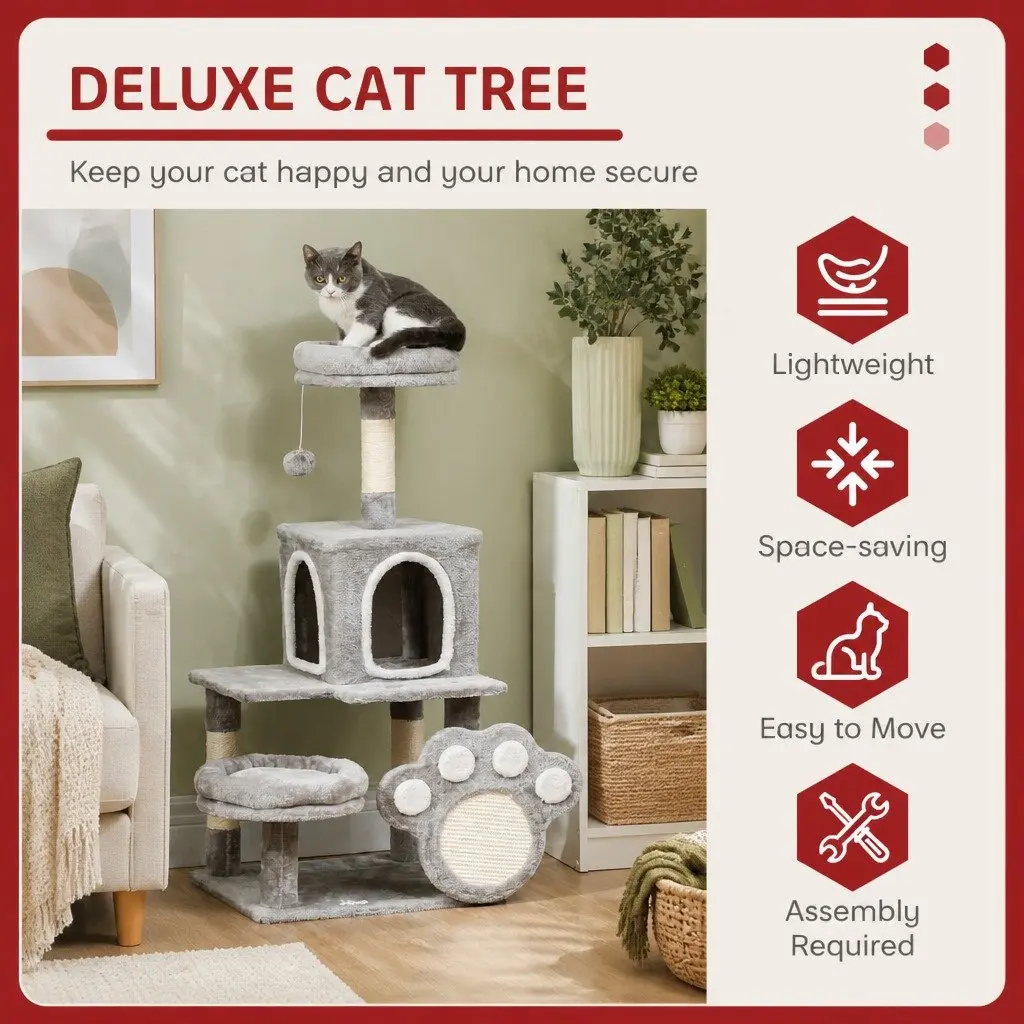 Cat Tree Tower Multi-Level Condo Plush Perch Indoor Cats 48 x 110 x 40 cm