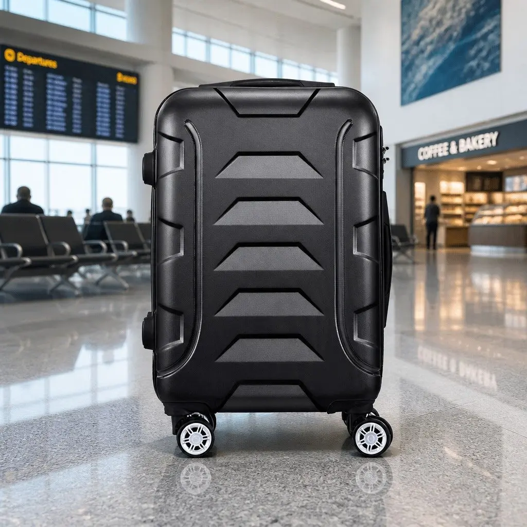 20 Inch Hard Shell Luggage Carry On Suitcase Travel Spinner Wheels Code Lock Black