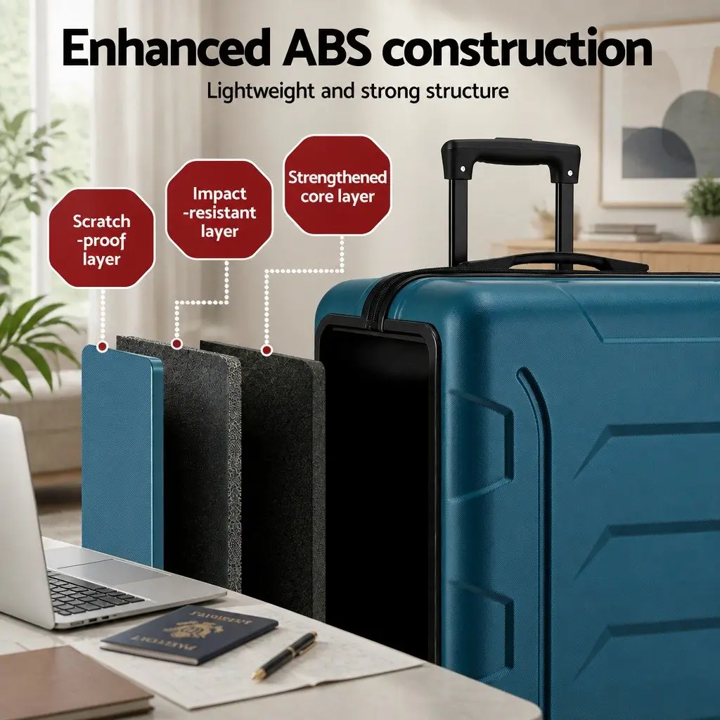 28 Inch Luggage Suitcase Hard Case Trolley Travel Bag Lightweight Teal