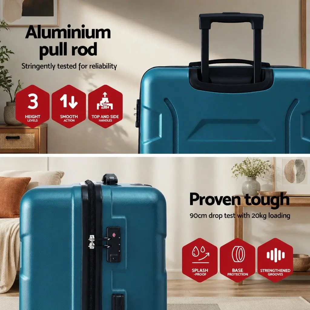 28 Inch Luggage Suitcase Hard Case Trolley Travel Bag Lightweight Teal