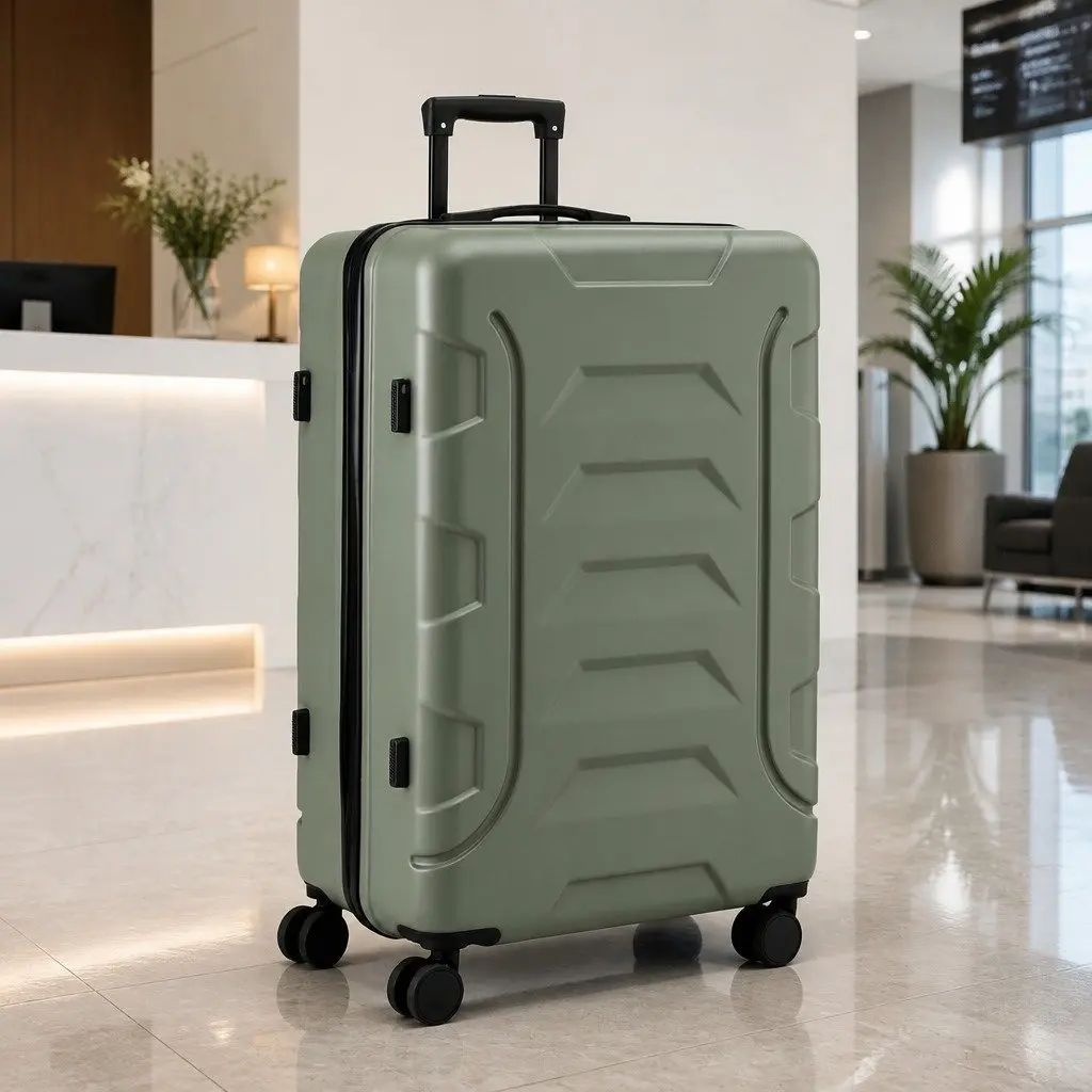 Luggage Suitcase Set Hard Shell Travel Bag 3 Piece Grey Green