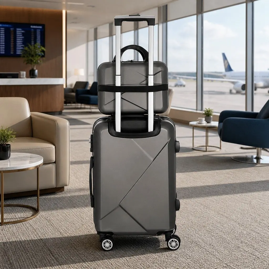 Luggage Set Hard Shell Travel Case 20 Inch 12 Inch Dark Grey