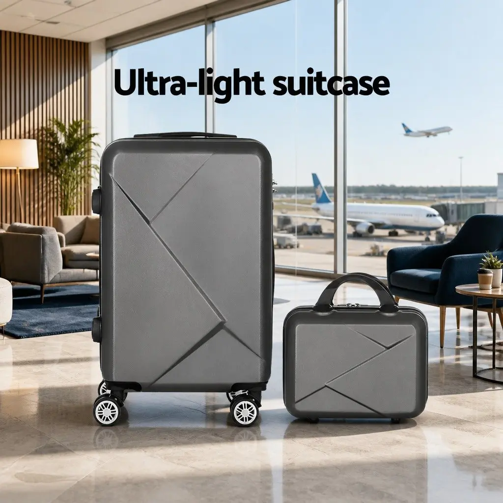 Luggage Set Hard Shell Travel Case 20 Inch 12 Inch Dark Grey