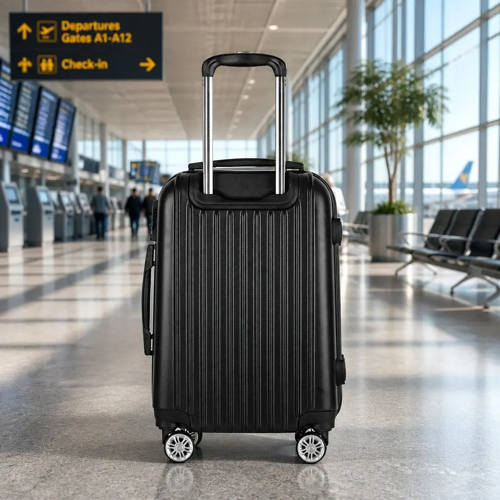 24 Inch Luggage Suitcase Hard Shell Carry On Case Travel Black