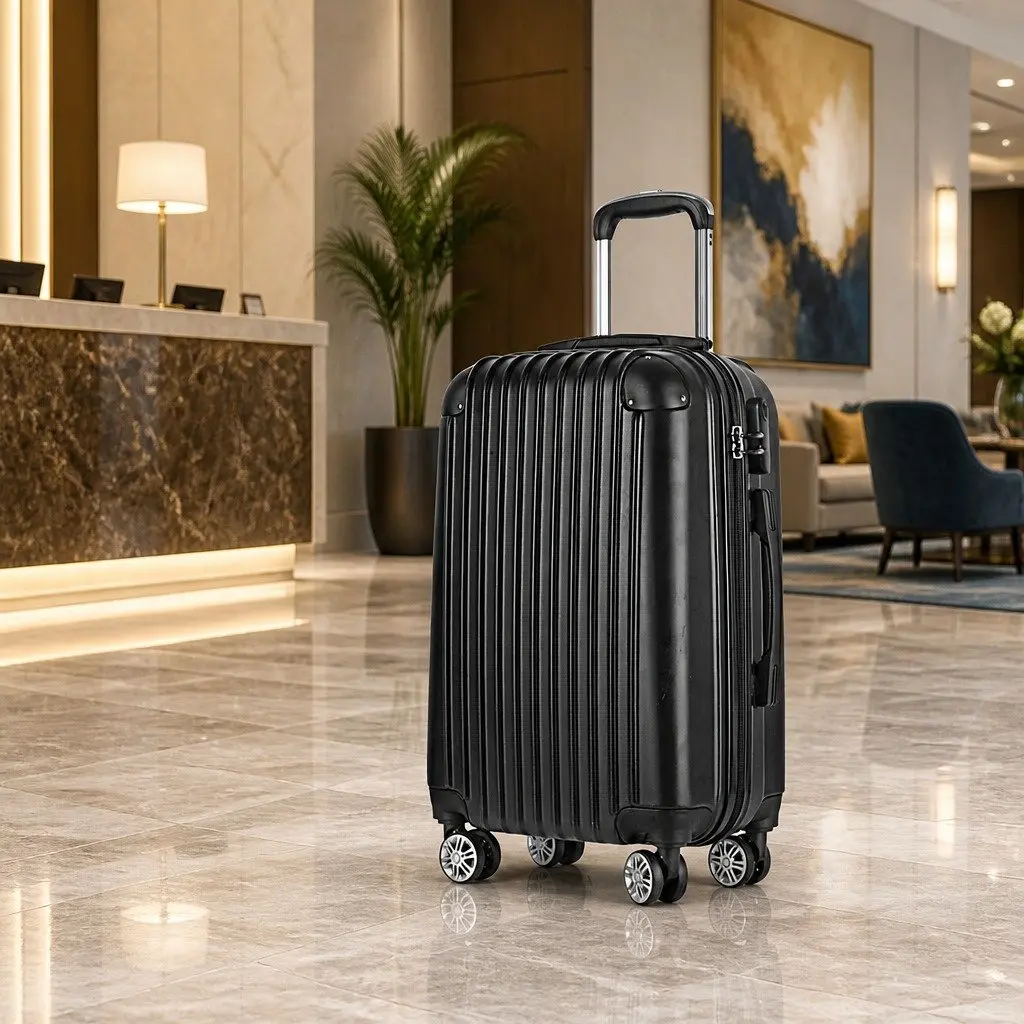 Hard Shell Luggage 28 Inch Carry On Suitcase Black Spinner Wheels