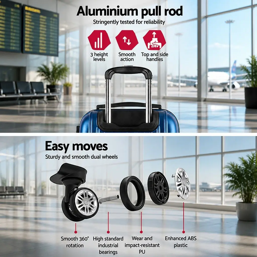 Hard Shell Suitcase Travel 28 Inch Blue