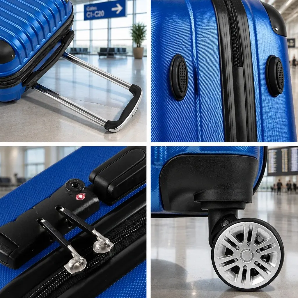 Hard Shell Suitcase Travel 28 Inch Blue