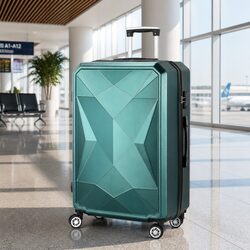 28-inch Hard Shell Luggage Trolley TSA Lock Dual Wheels Travel Suitcase Green