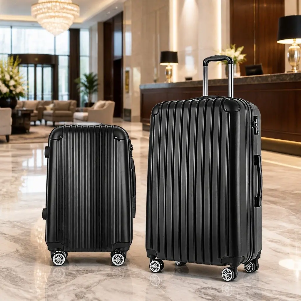 Hard Shell Luggage Set 20in 28in Travel Suitcase Trolley Dark Grey