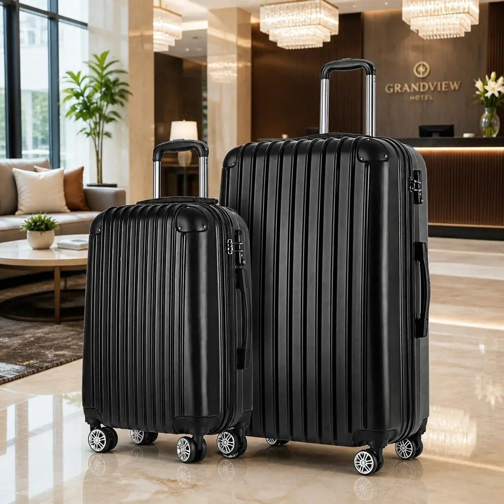 Hard Shell Luggage Set 20in 28in Travel Suitcase Trolley Dark Grey
