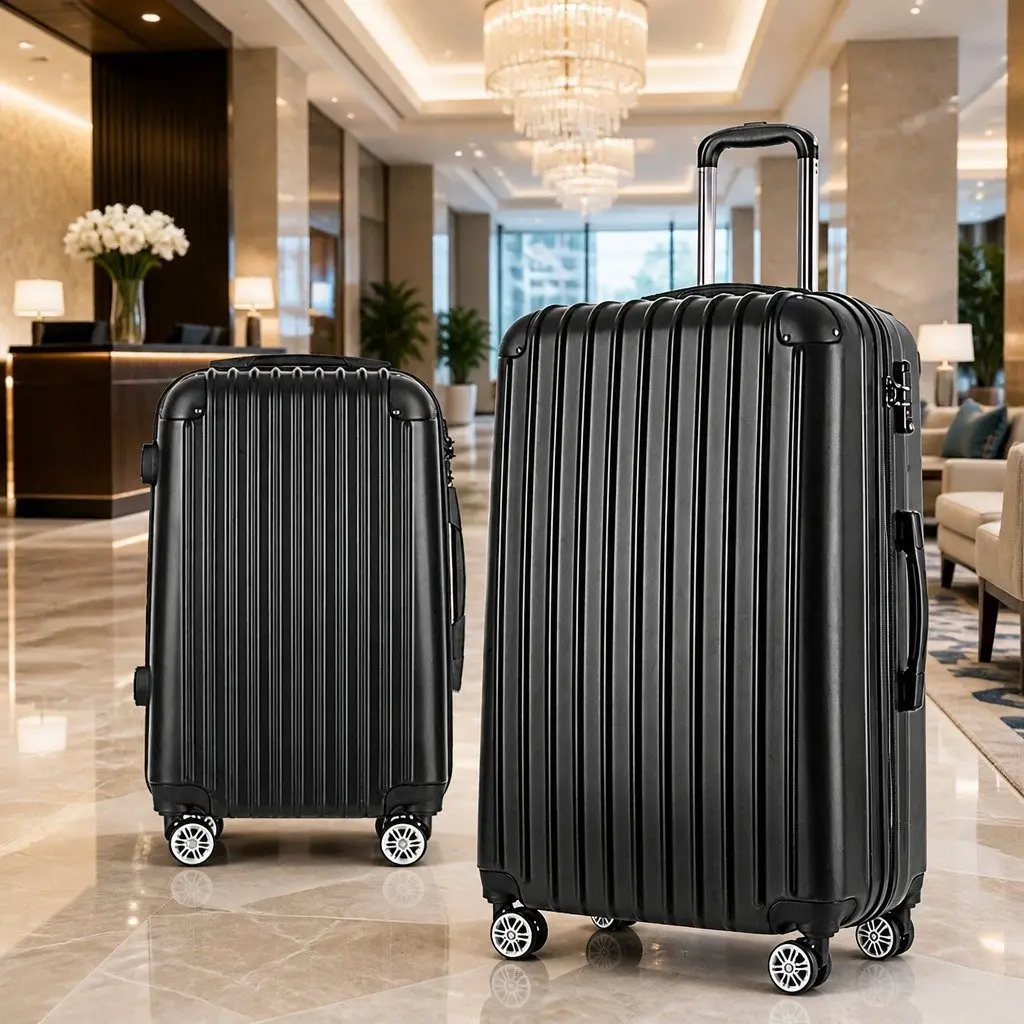 Hard Shell Luggage Set 20in 28in Travel Suitcase Trolley Dark Grey