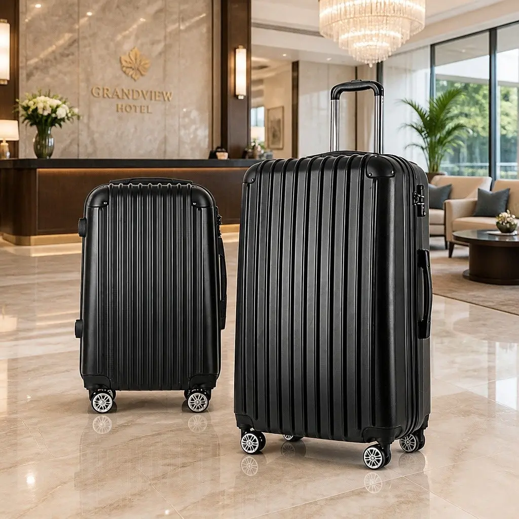 Hard Shell Luggage Set 20in 28in Travel Suitcase Trolley Dark Grey