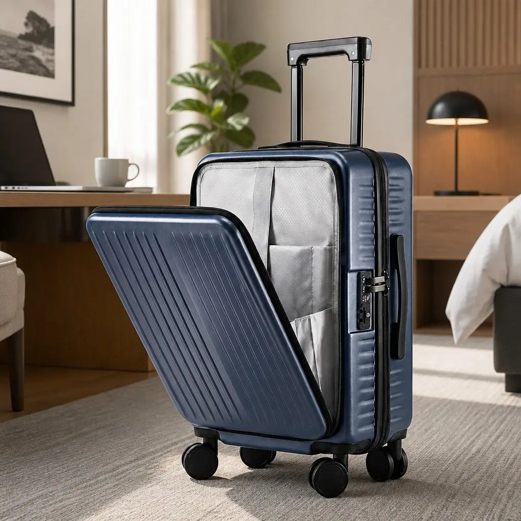 20" Navy Carry-On Suitcase with TSA Locks