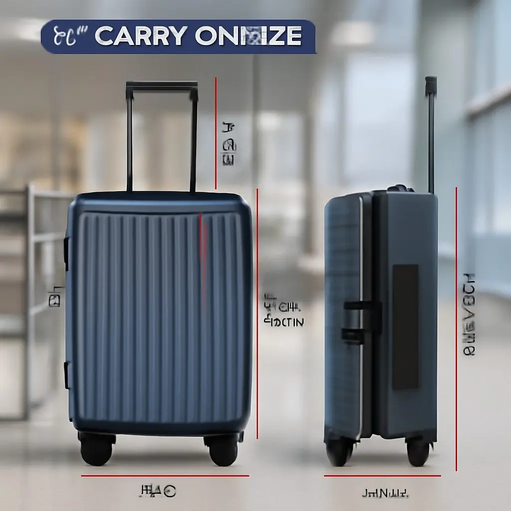 20" Navy Carry-On Suitcase with TSA Locks