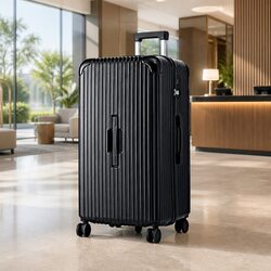 32" Trunk Luggage Suitcase Spinner Wheels USB Type-C Port TSA Lock Travel Black
