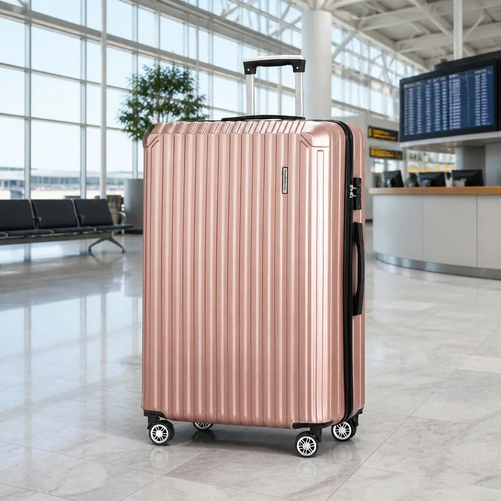28 Inch Luggage Suitcase Hard Shell Travel Case Rose Gold