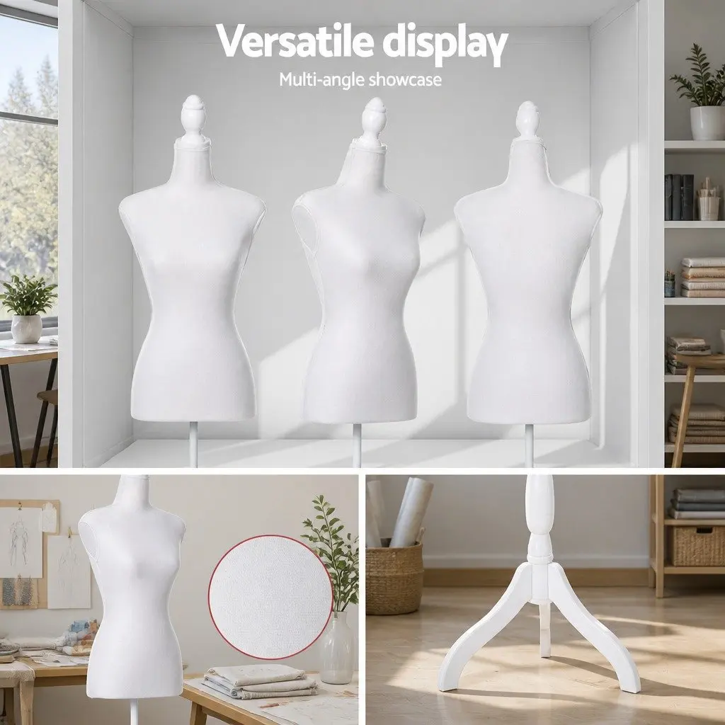 Dressmaking Mannequin Adjustable Height 140cm to 170cm Pinnable Canvas White