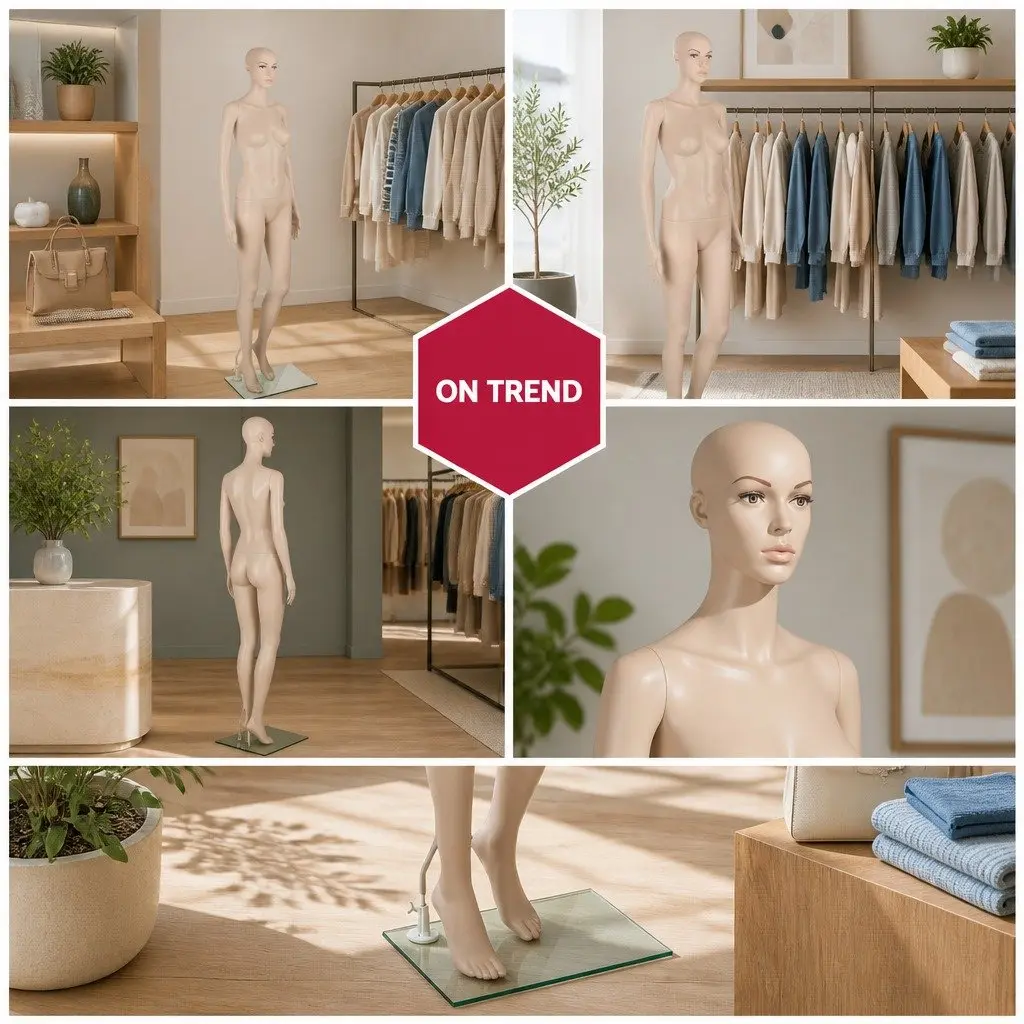 Full Body Female Mannequin Adjustable Arms Head 175cm Tall Skin Colour