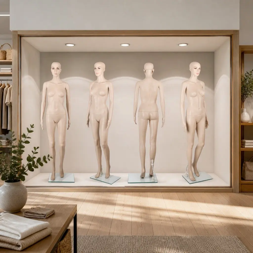 Full Body Female Mannequin Adjustable Arms Head 175cm Tall Skin Colour