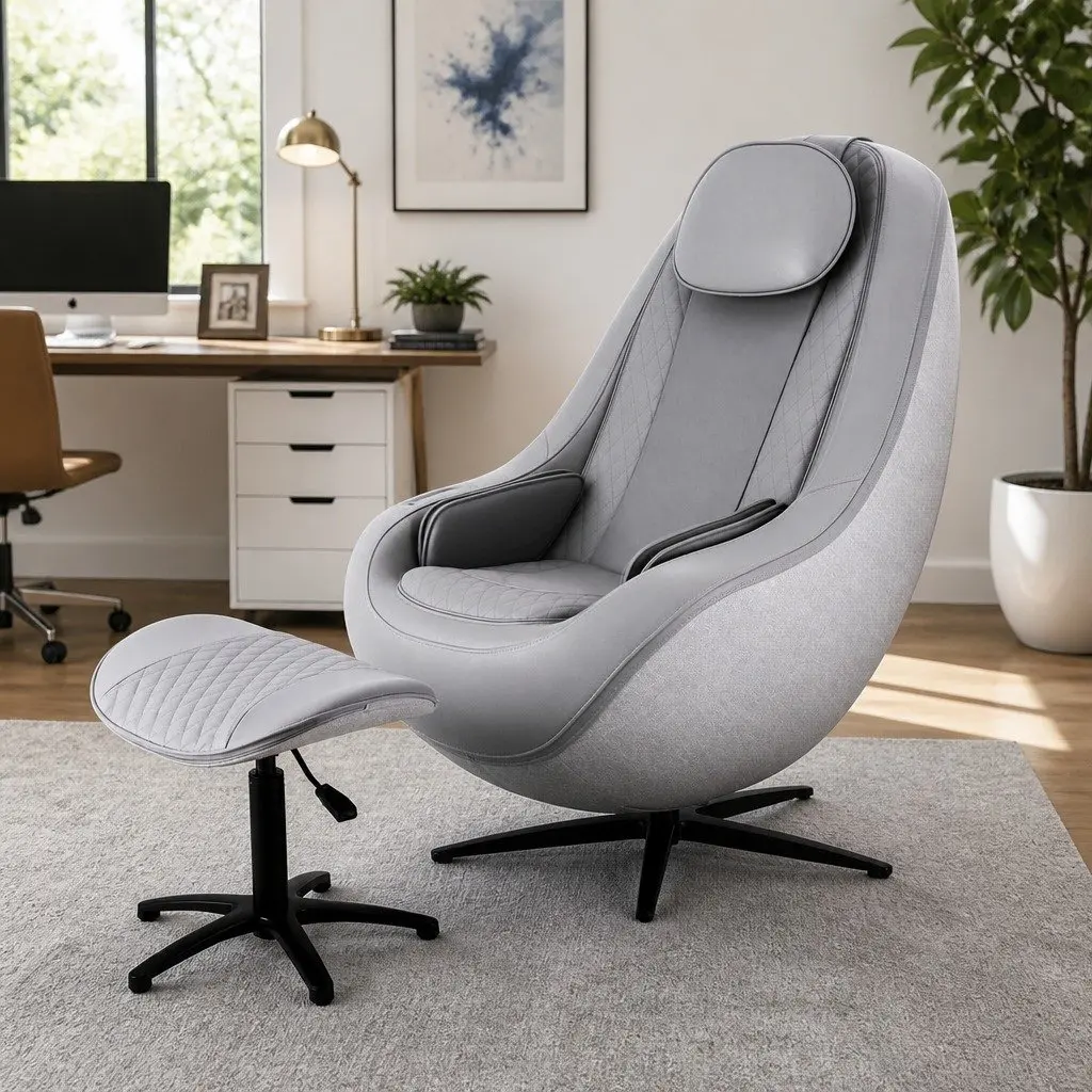 Massage Chair Electric Recliner 3D Roller Grey Home Spa Therapeutic Recline