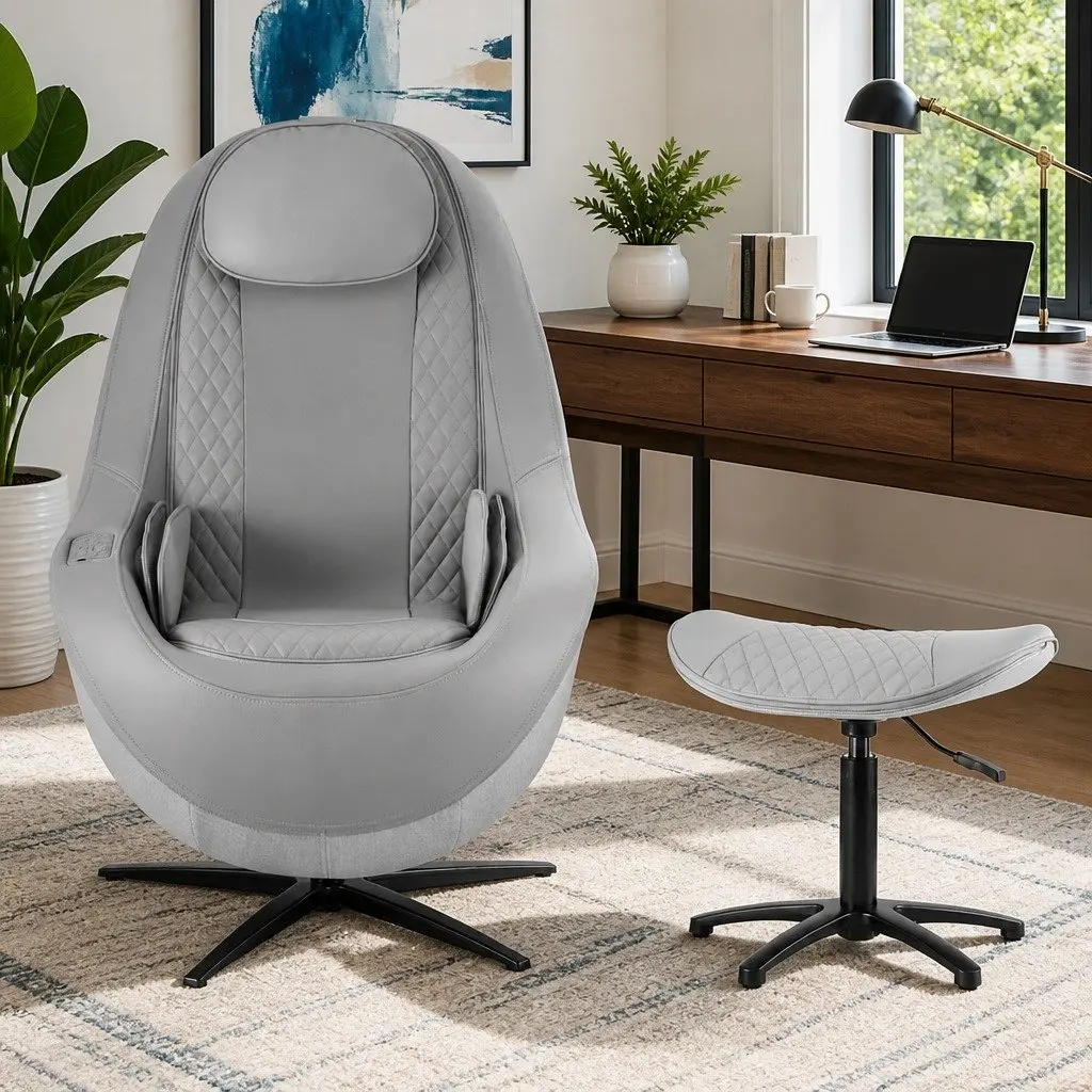 Massage Chair Electric Recliner 3D Roller Grey Home Spa Therapeutic