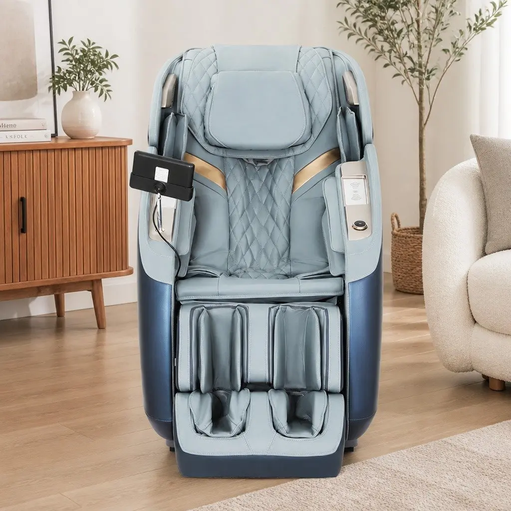 4D Massage Chair Recliner Full Body Zero Gravity Heated Airbag Shiatsu Grey