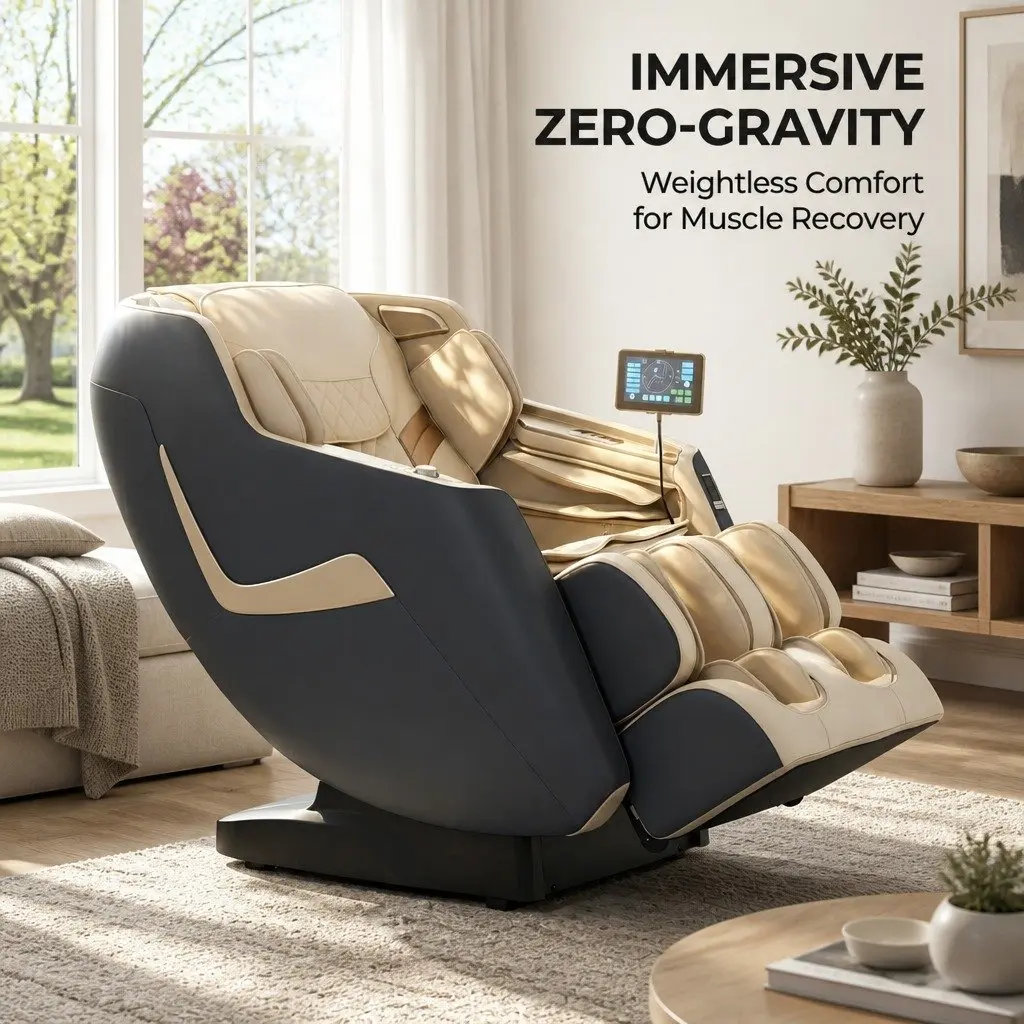 Massage Chair Electric Recliner 3D Grey Home Therapeutic Full Body Massager
