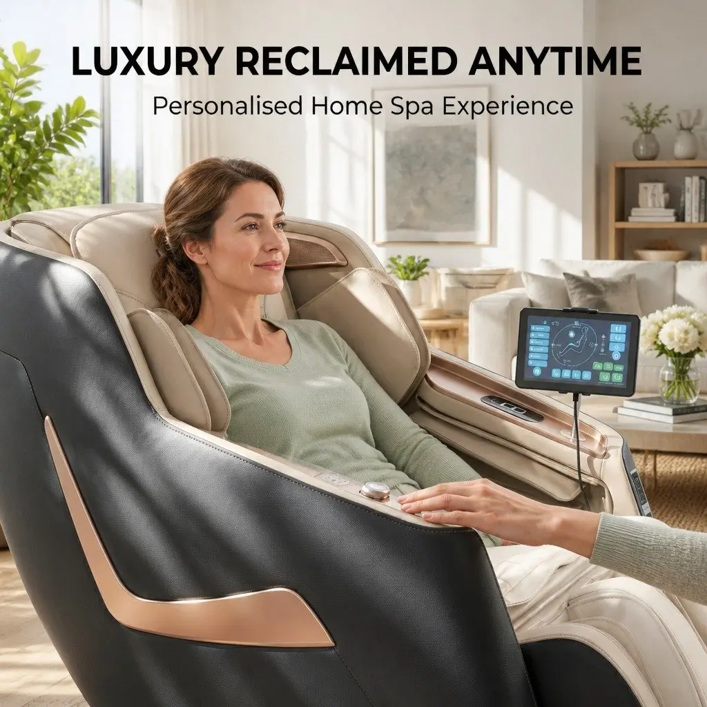 Massage Chair Electric Recliner 3D Grey Home Therapeutic Full Body Massager