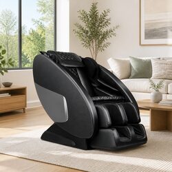Electric Massage Chair Recliner Zero-Gravity Full Body Heated Black Home Therapy