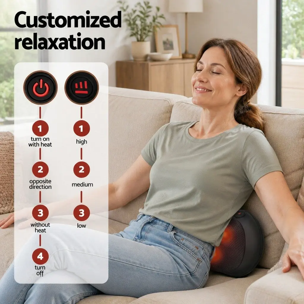 Leg Foot Massager Air Compression Heat Therapy Neck Shiatsu Massager Bundle