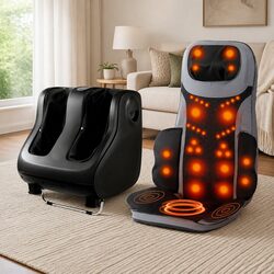 Warm Comfort of Full Back Massage Cushion with Foot Massager
