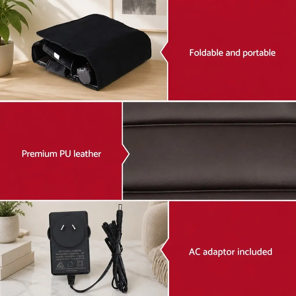 Full Body Massage Mat Kneading Neck Foot Massager Heated Vibration Airbag Brown 166cm x 35cm