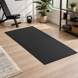 Exercise Equipment Mat Treadmill Yoga Gym Floor Rug Home Fitness Bike 2M Black